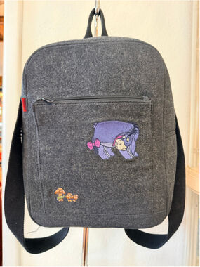 Disney Eeyore Winnie the Pooh Embroidered Gray Backpack Mushroom Bag Backpack